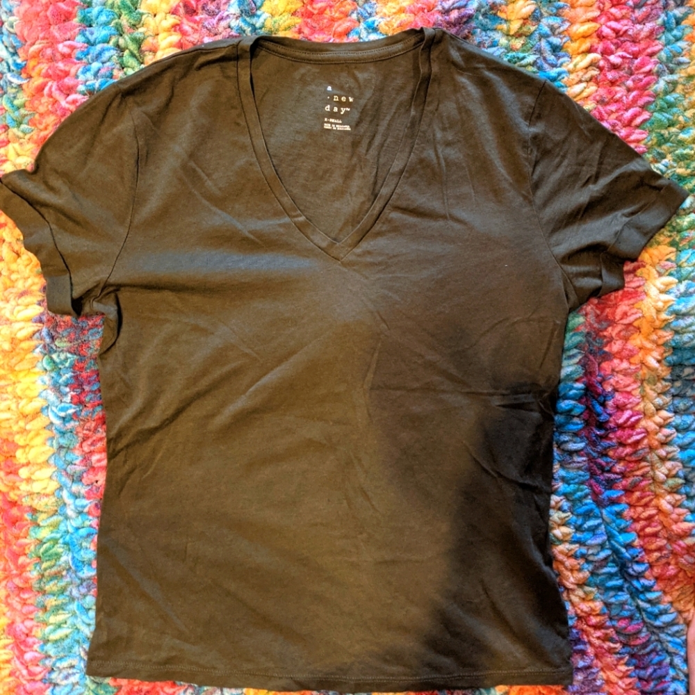 A new day v-neck army green shirt